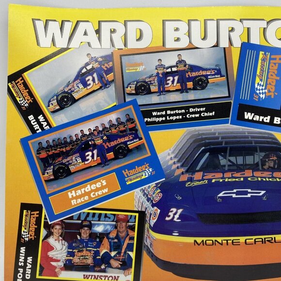 Ward Burton 8x10 Photo - 1995 Hardee’s Racing Nascar Winston Cup - Picture 9 of 9